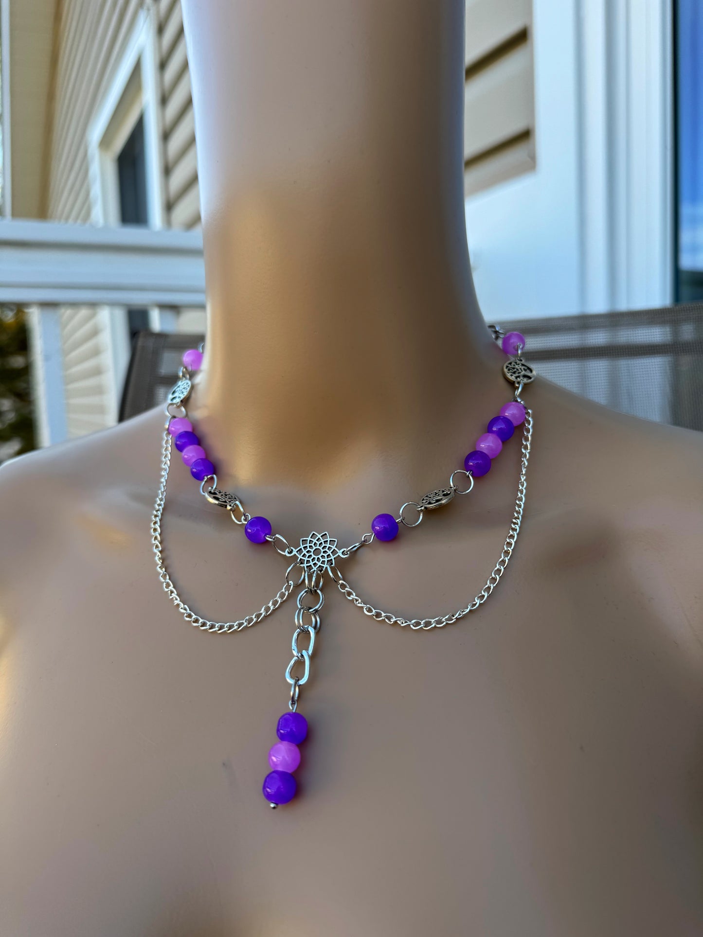 PURPLE MANDALA NECKLACE