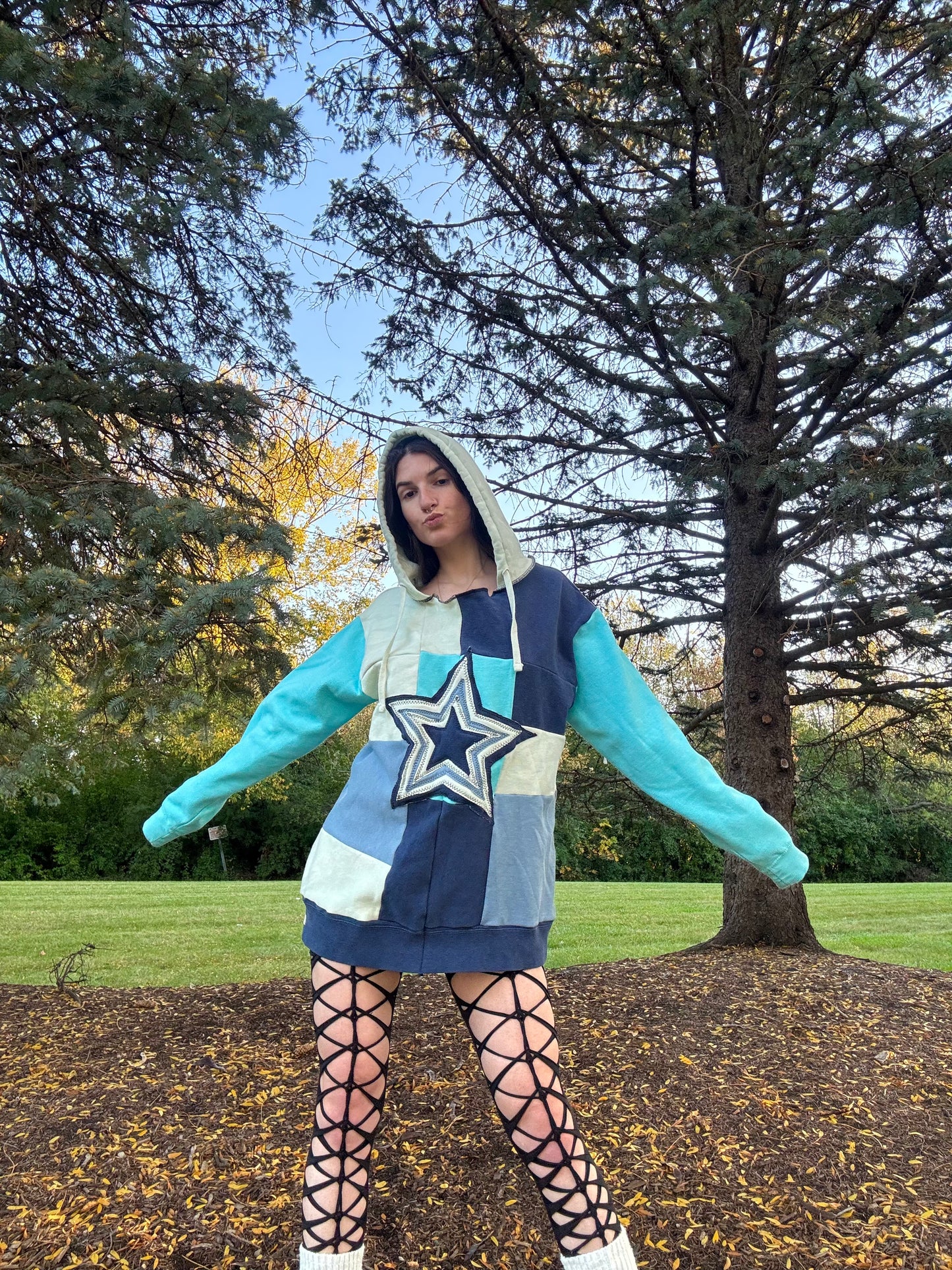 OCEAN TIDES PATCHWORK HOODIE