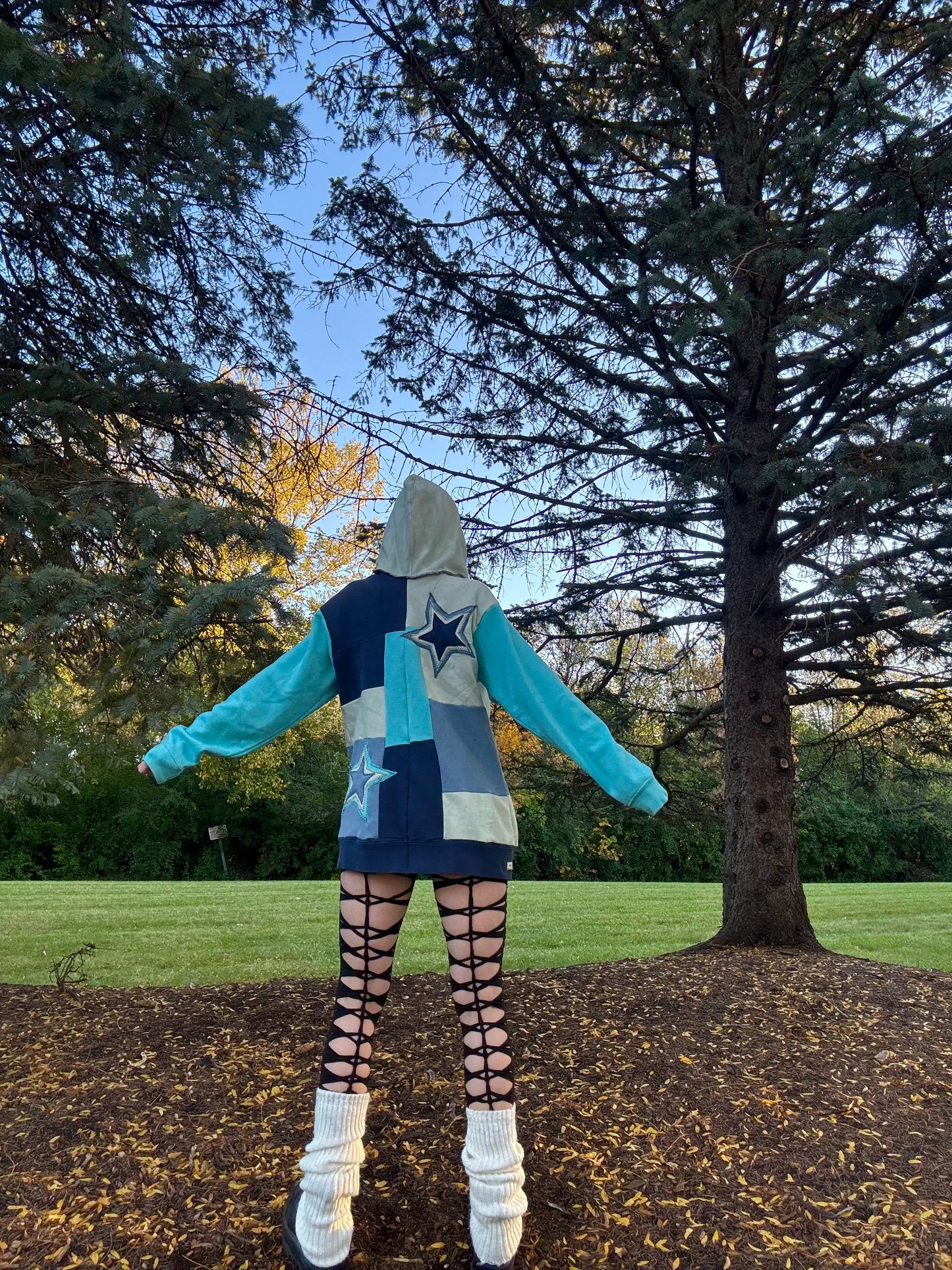 OCEAN TIDES PATCHWORK HOODIE