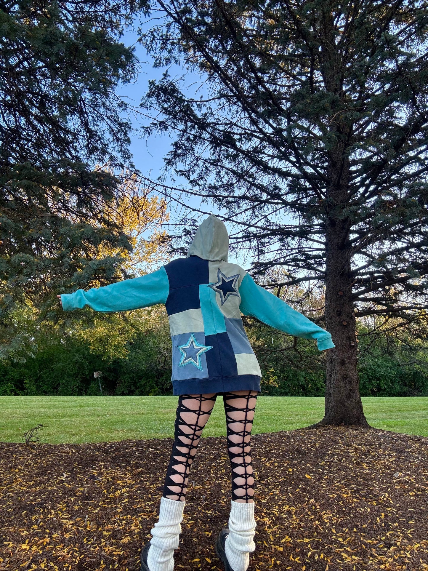 OCEAN TIDES PATCHWORK HOODIE