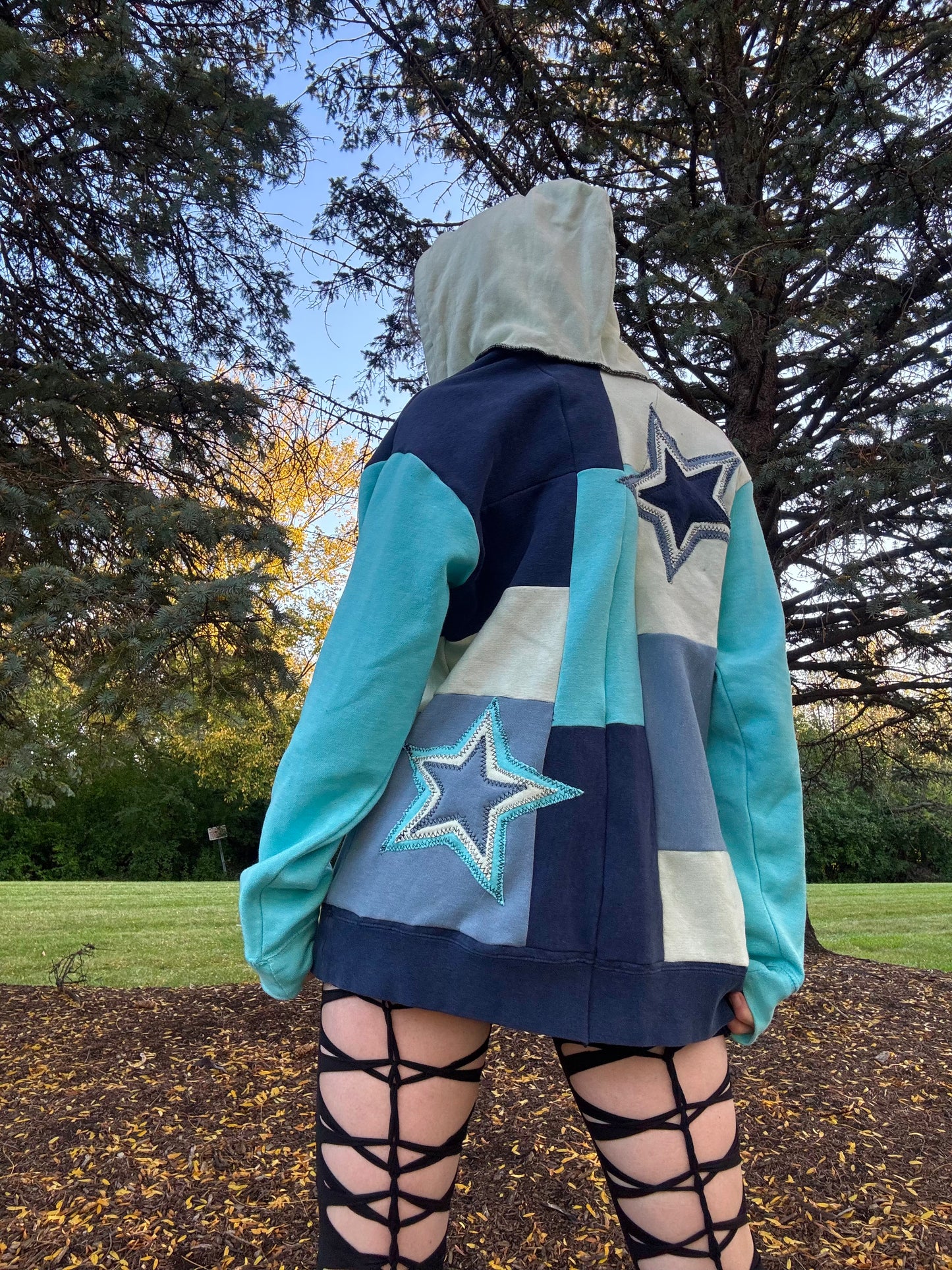 OCEAN TIDES PATCHWORK HOODIE
